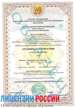 Образец сертификата соответствия Елизово Сертификат OHSAS 18001